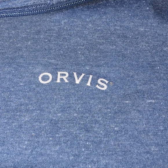 Orvis Blue Quarter Zip Pullover Shirt Size Medium  Classic Design Comfortable - Picture 5 of 7